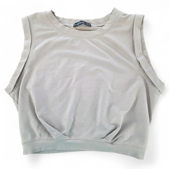 Arrive Guide Taupe Crop Muscle Tank Top - Size M Casual Basic Fall Layering - Picture 1 of 5